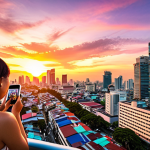 **Prompt:** A vibrant, modern Bangkok cityscape at sunset. In the foreground, a diverse group of Thai people are confidently using their smartphones to manage their investment portfolios. The overall mood is optimistic and forward-thinking about financial security. Focus on capturing the energy of the city and the accessibility of fund investing.