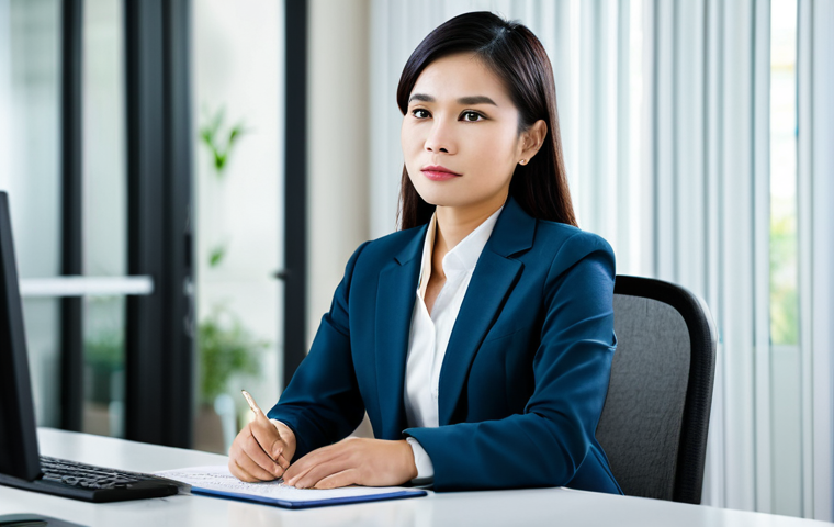 A professional Thai female financial advisor in a modest business suit, seated comfortably across a modern desk, attentively listening to a Thai male client in professional attire within a well-lit, contemporary financial consultation office. The focus is on active listening and establishing trust. The background subtly features blurred office elements. Fully clothed, appropriate attire, safe for work, perfect anatomy, correct proportions, natural pose, well-formed hands, proper finger count, professional photography, high quality, ultra-realistic, family-friendly.
