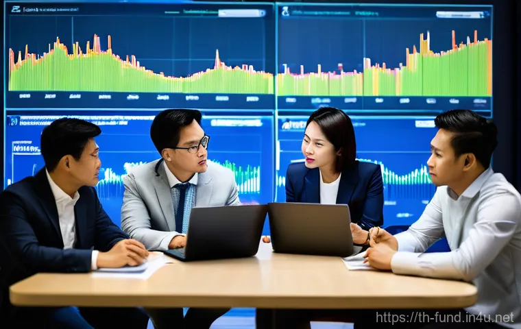 펀드투자상담사 관련 자격증 인지도 - **Prompt:** A diverse group of young to middle-aged Thai professionals, smartly dressed in business ...