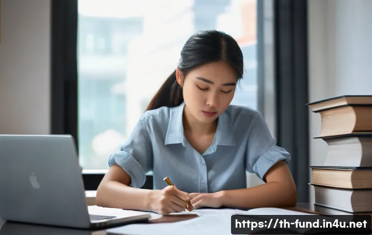 펀드투자상담사 시험 준비 시 흔한 실수 - **Prompt 1: Focused Study Session**
    "A bright, clean, and modern study room bathed in soft, natu...