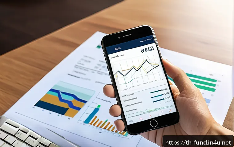 펀드투자상담사로서 금융상품 개발 사례 - A modern digital financial product interface displayed on a sleek smartphone screen, showing real-ti...