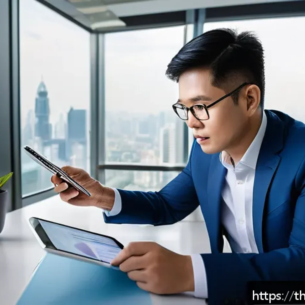 펀드투자상담사와 직업 안정성 - A professional Thai investment advisor in a modern office setting, dressed in smart business attire,...