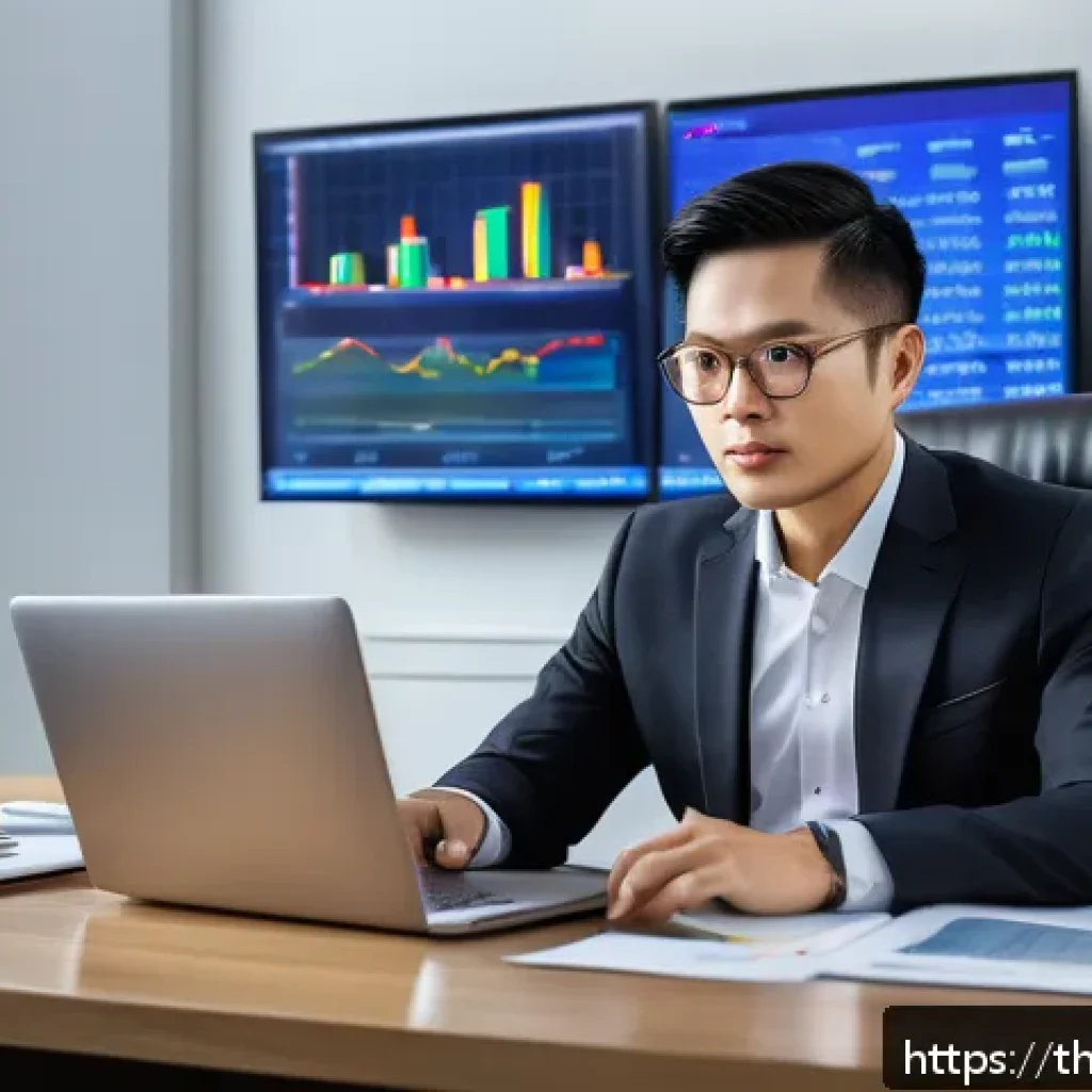 펀드투자상담사와 금융 상품 설계 사례 - A modern Thai investor sitting at a sleek desk in a bright home office, analyzing a diversified inve...