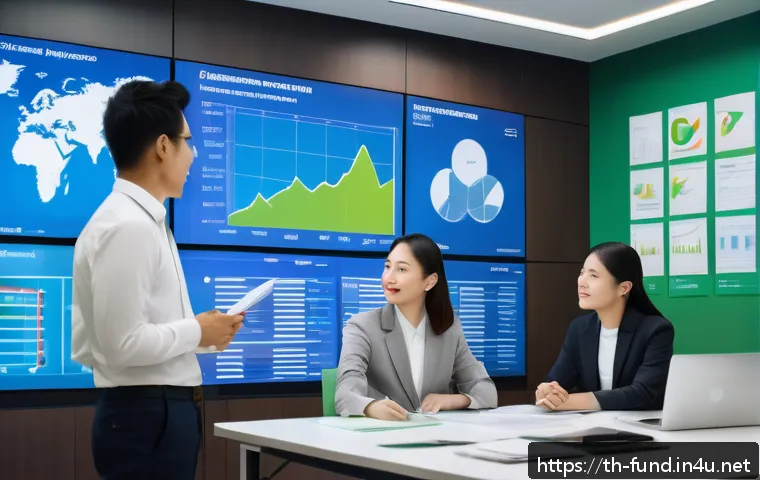 펀드투자상담사 직무에서의 지속 가능성 - A professional Thai financial advisor in a modern office setting, attentively explaining ESG investm...