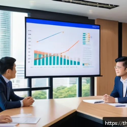 Home 17 펀드투자상담사로 전환 가능한 다른 직무 - A professional Thai financial advisor in business attire giving a seminar on investment funds to a d...