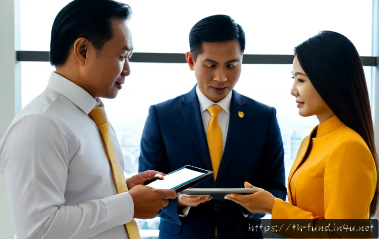 펀드투자상담사와 자산 관리의 차이 - Photorealistic financial consultation in a modern Bangkok office, a Thai fund investment advisor in ...